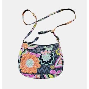 Vera Bradley Ziggy Zinnia Little Crossbody Purse 9"x7" Quilted Cottagecore 14593